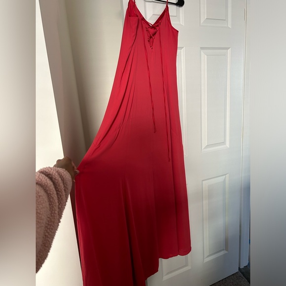 White House Black Market Coal Lace Up Back Maxi Dress - Picture 10 of 14